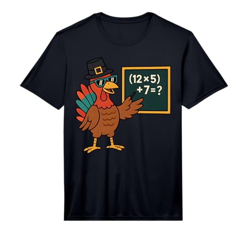 67 Thanksgiving Funny Turkey Math Teacher Six Seven Meme Performance T-Shirt