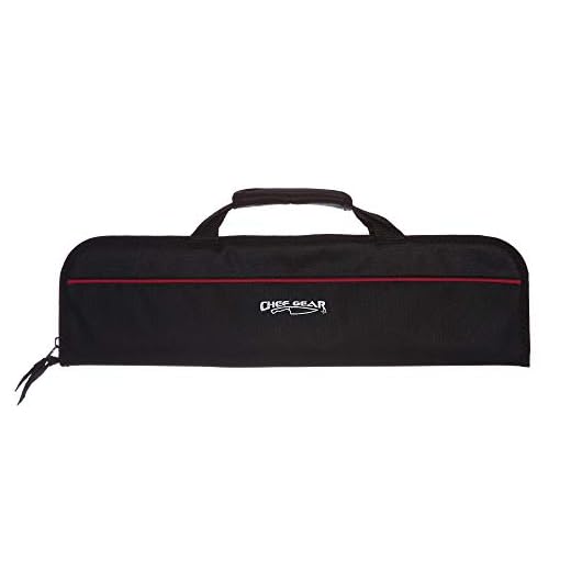 Ergo Chef Gear 5-Pocket Padded Chef's Knife Roll Bag, Bifold, Black