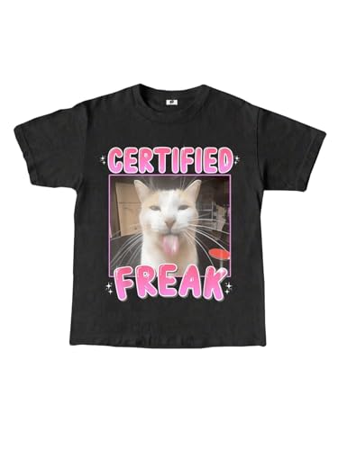 Image of SXV STYLE 'Certified Freak ' Printed Cool Aesthetic Oversized Baggy T-Shirt