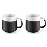 Tchibo Kaffeebecher, 2er Set, Keramik, hitzebeständig, Schwarz/Weiß