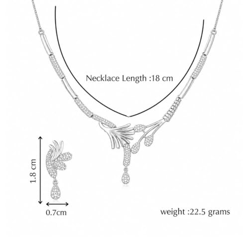 Image of Nilu's Collection Floral Necklace With Earrings For Women | Anti-Tarnish | Anti-Allergy