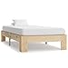 vidaXL Legno Massello Pino Giroletto Classico Elegante Robusto Struttura Telaio Letto Naturale 90x200 cm con Testiera Doghe in Compensato