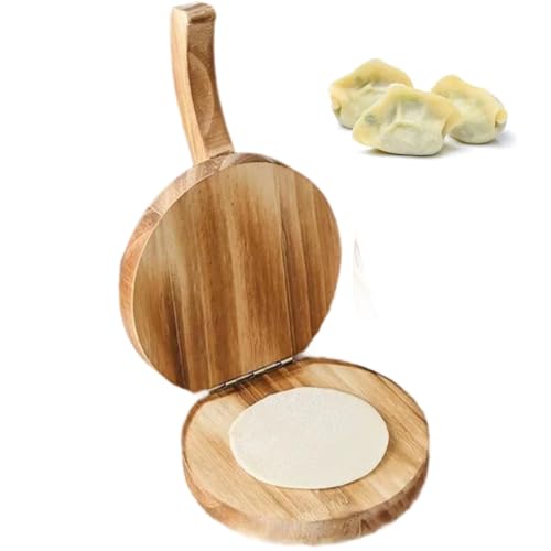 Wooden Tortilla Press - Manual Tortilla Maker for Corn & Flour Tortillas, Dumpling Wrappers, Empanada Dough - Kitchen Gadget with Stainless Steel Hinge, Brown, Homeused