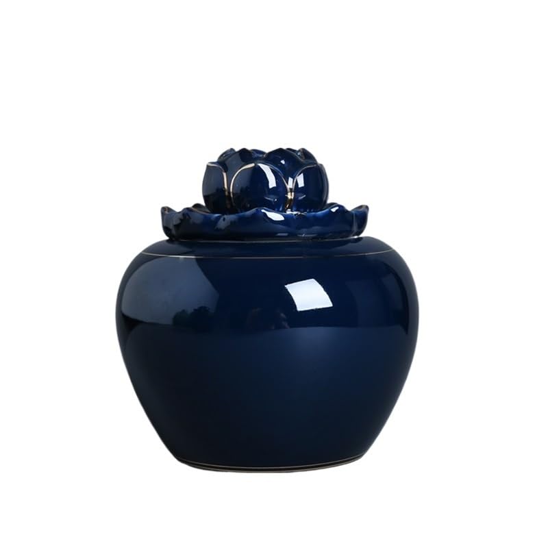 LYGSWDB Zuckerdose, Keramik-Teedosen-Abdeckung, Vorratstank, versiegeltes Glas, Teebox, Teebehälter, Schreibtisch-Organizer, dekoratives Glas, Bonbongläser, Teedose, Teedose (Farbe:, 12 x 13 cm, 01)