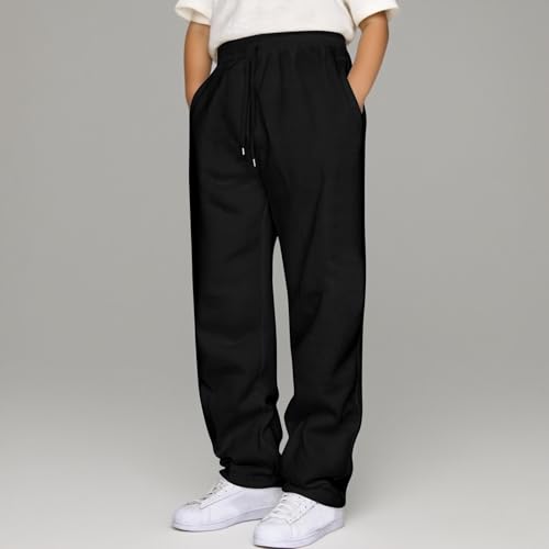 Jogging garçon noir en coupe ample 15-16 ans avec cordon - 2