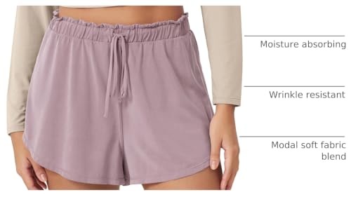 Image of ODODOS Modal Soft Lounge Shorts for Women Drawstring High Waist Casual Sleepwear Lightweight Cozy Pajama Bottom