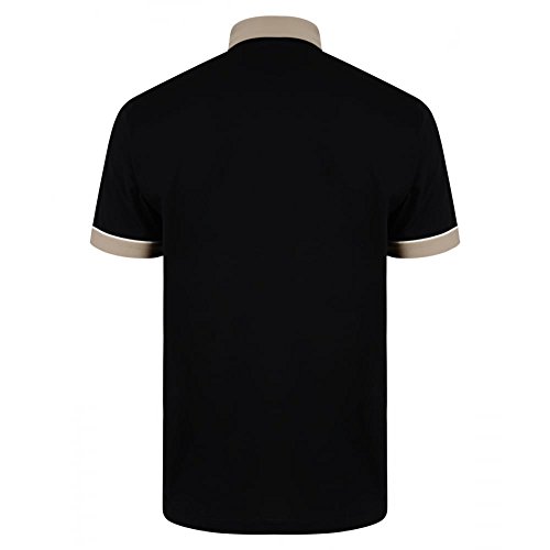 Gabicci Mens Classic Jersey Polo Shirt Contrasting Collar & Cuffs (G00X62), Black - Large
