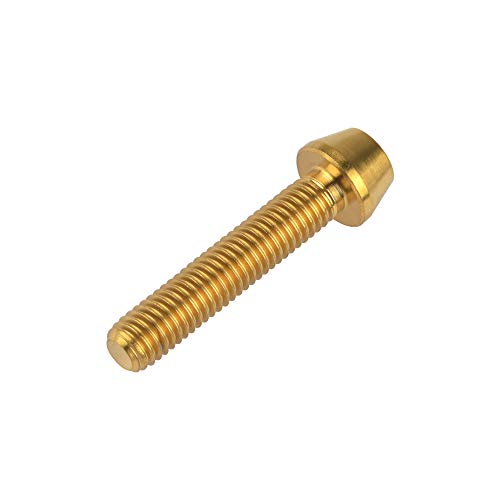 Image of Titanium Ti Bolt M5x9 16 18 20 25 30 35 40 45 50 55 60mm Tapered Head Screws Pack of 4 (M5x25mm, Gold)