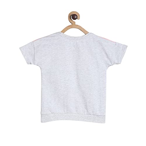 Image of miniklub Girls Grey & Peach-Coloured T-Shirt With Trouser