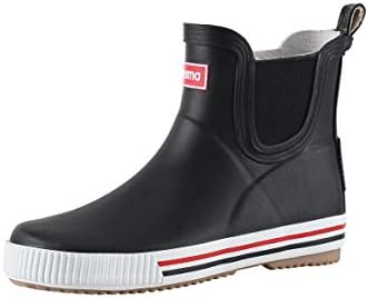Reima Ankles Waterproof Low Cut Rain Boots Outdoor Rubber Boot for Kids 569399999033, Black, 1.5/2 Youth