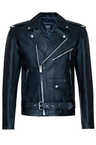 Men's Brando Biker Embossed Leather Vintage Jacket2
