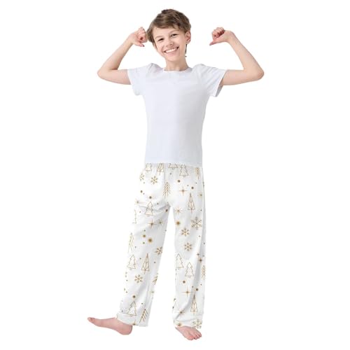 Boys' Pants Christmas Tree Snowflake Golden Star Long Bottoms Jogger Pants Elastic Waist Trousers with Pockets S-XL2