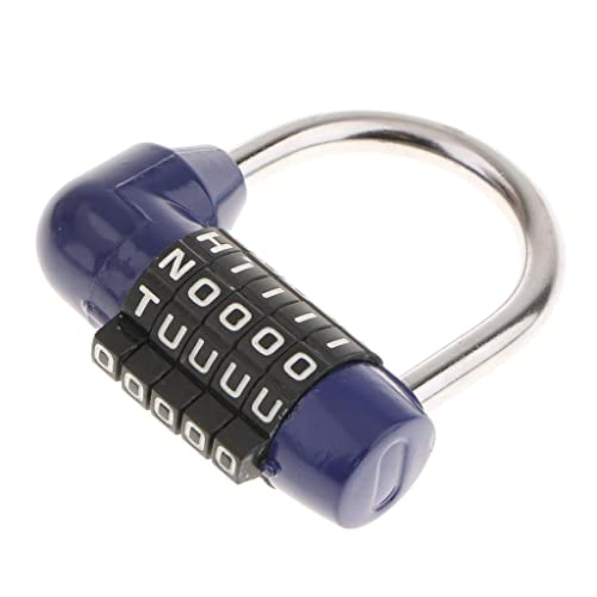 Zinc Alloy 5 Dial Letters Combination Padlock Code Lock, Blue