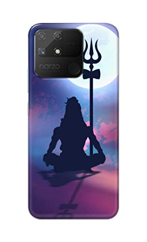 Image of Printed Hard Back Cover Case for Realme Narzo 50A Back Cover (Lord Shiva) -1302