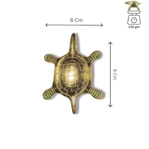 Image of Small Brass Turtle Idol, Vastu Remedy for Luck & Protection (130 g)