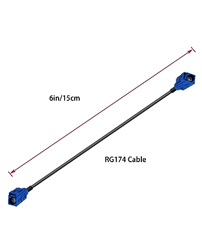 Vecys Fakra C Female to Fakra C Female Blue Pigtail Cable RG174 6IN/15CM GPS Antenna Extension Cable for Car Radio - Image 2