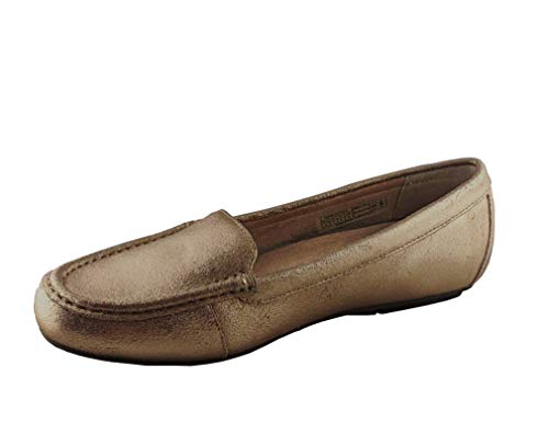 Vionic Women's Debbie - Driver Moccasin Flats with Concealed Orthotic Arch Support Gold 7.5 Medium US
