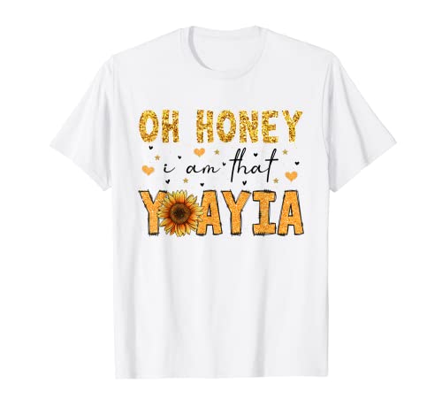 Carino Yiayia Girasole Festa Della Mamma Sono Che Yiayia Abbigliamento Maglietta