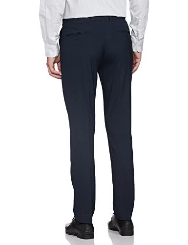 Image of Park Avenue Men's Polyester Blend Structure Pattern Smart Fit Flat Front Formal Trouser