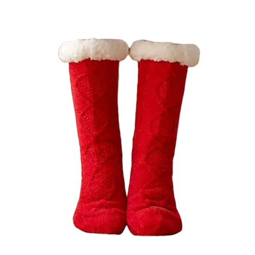 Calcetines mujer térmicos con forro de terciopelo ZONTO color rojo