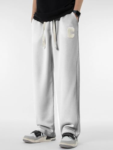 Image of KOTTY Men's Solid Wide Leg Relaxed Fit Drawstring Waist|Casual Joggers for Streetwear & Gym