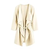 Farbe:Rosa,Schwarz,Rot,Beige TWIFER Wasserfall Kragen Tasche Jacke Vorne Wrap Coat Outdoor Camping Strickjacken