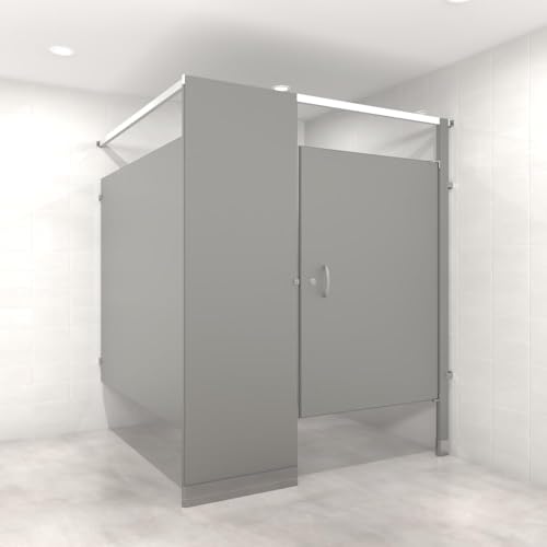 US Partitions Powder Coated Steel Toilet Partition - Overhead Braced Floor Mounted Design Fireproof Corrosion Resistant for Commercial Restroom School & More Made in USA Corner-Right 1 STALL