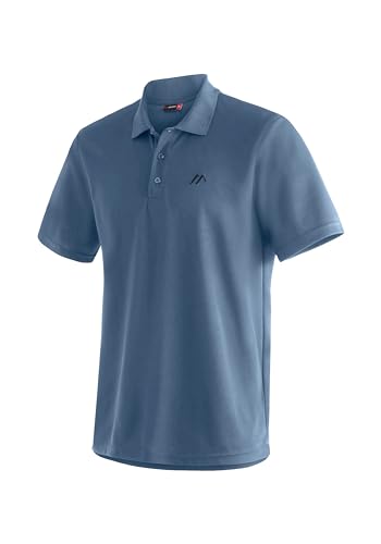 Maier Sports Ulrich, Herren Poloshirt, Leichtes Piqué-Funktionspoloshirt für Wandern und Freizeit, dryprotec Technologie, Atmungsaktiv, NFC-Chip für einfaches Recycling, Blau, XL