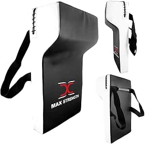 MAXSTRENGTH Rugby Tackle Hit Shield – Heavy Duty Professional Wedge Pad with High Density Foam for Rucking & Tackle Training – Black/White, Single