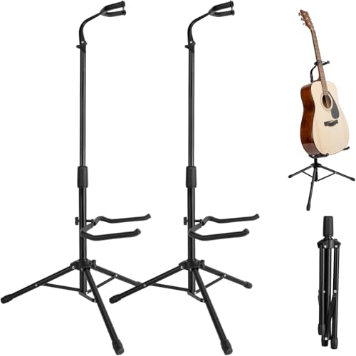 New Bee Adjustable Foldable Guitar Stand (2 Pack)