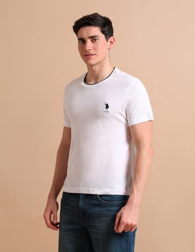 Image of U.S. POLO ASSN. Solid Cotton T-Shirts for Men - Breathable & Comfortable, Half Sleeves Mens Casual T Shirts