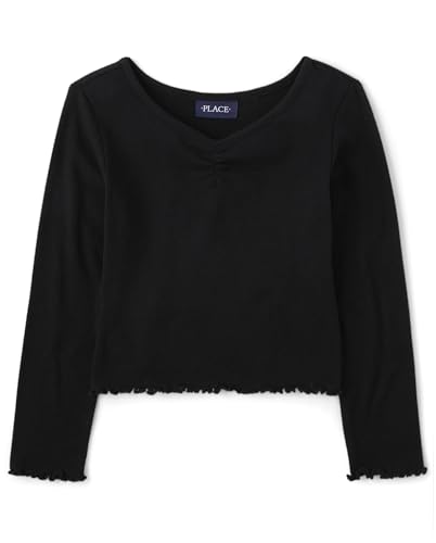Image of The Children's Place Girls' Basic Long Sleeve V-Neck Knit Shirts