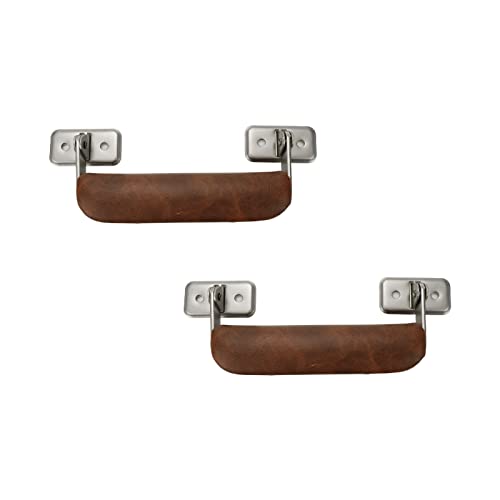 UTALIND 2 Pack Metal Luggage Handles Vintage Leather Handle