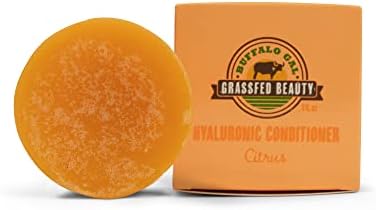 Buffalo Gal Grassfed Beauty Hyaluronic Conditioner Bar, Natural Hair Conditioner for Hair Growth, Hydrating Conditioner for Dry Hair, Detangling Conditioner for All Hair Types, 3 fl oz, Citrus