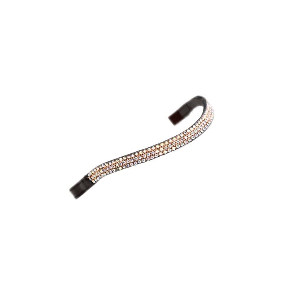 Shires Aviemore Wide Diamante Browband - Havana/Peach
