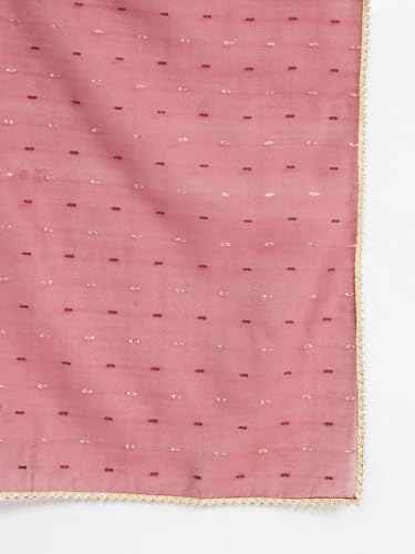 Image of FIORRA Women's Silk Blend Straight Kurta with Palazzo and Dupatta