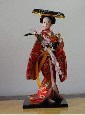24 Types 30cm Oriental Japanese Silk furnishings Kimono Kabuki Geisha Doll Birthday/Xmas Hinamatsuri Girl's Day Gift (Plum,30cm)