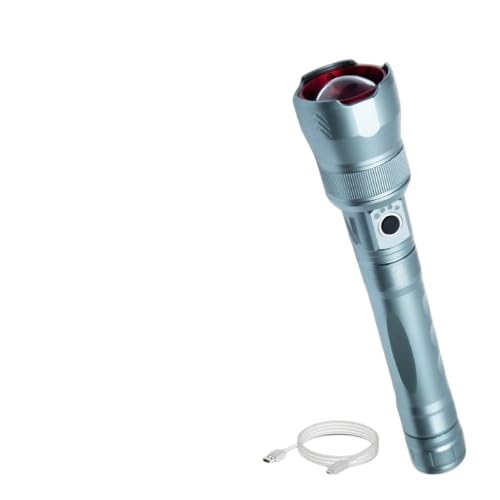 PICSTAR Metal Torch Light, 100W LED Flashlight with Zoom Focus, Blinker Mode, USB Rechargeable, Aircraft Aluminium Body-picture-35
