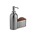 Produktbild InterDesign Forma Kitchen Caddy Soap Dispenser Pump & Scrubby Holder - Perfect Organizer Sponge Sink Accessories, Brushed Stainless Steel