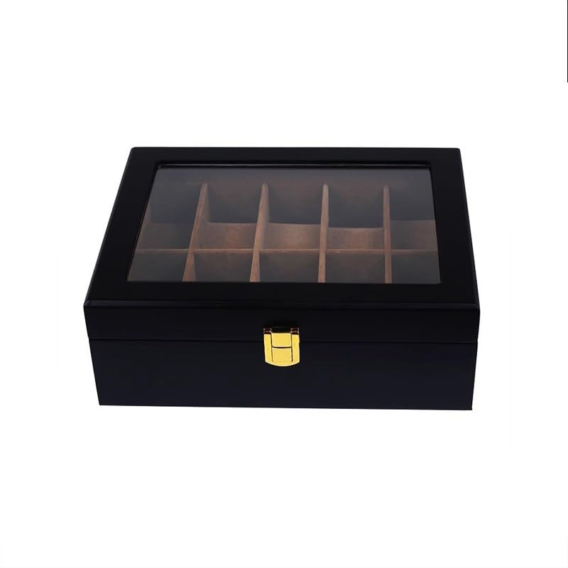 Organizzatore di Box per Uomini Scatola portaoggetti in Legno Laccato for Orologi, espositore for Gioielli, Collezione di Ornamenti Vetrina per Orologi da Uomo/Donna(10)