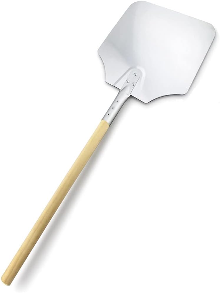 58 66 cm Aluminum Pizza Peel Shovel with Wooden Handle Cake Shovel Baking Tools Cheese Cutter Peels Lifter Tool Pizza Shovel(58cm)