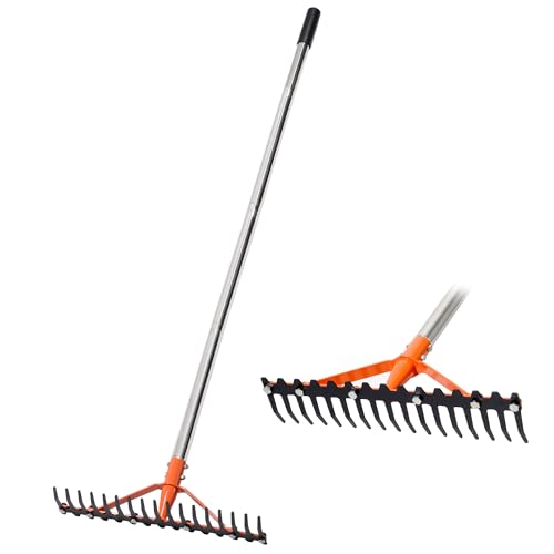CKLT Garden Rake 17 Tempered Spring Steel Tines He