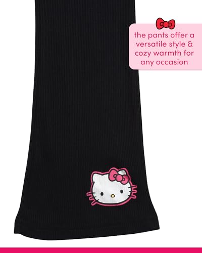 Image of Hello Kitty Girls Pants Set - 3 Piece Zip Up Vest, Long Sleeve Graphic Shirt, Fleece Pants - Matching Set for Girls (2T-12), Size 7, Leopard /Pink /Black