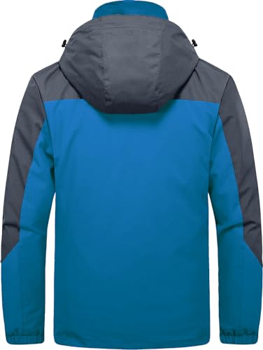 Image of Mens Winter Skiing Jacket 3 in 1 Waterproof Warm Snow Fleece Lining Coat Hooded Windproof Jacket S-6XL