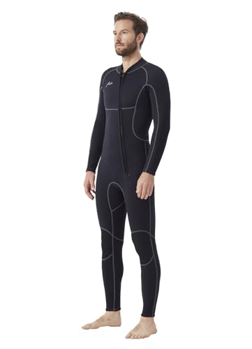 Hevto Men Wetsuits 3/2mm Neoprene Front Zip Full Wet Suit Keep Warm for Surfing Swimming SUP...