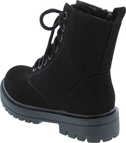 Image of Soda FIRM - Lug Sole Combat Ankle Bootie Lace up w /Side Zipper