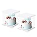 Scatola per torta trasparente, 2 scatole per torta in plastica trasparente con coperchio pre-piegato Espositore per pasticceria Scatola per giocattoli regalo alta 24 x 26,4 x 26,1 cm- Bianco
