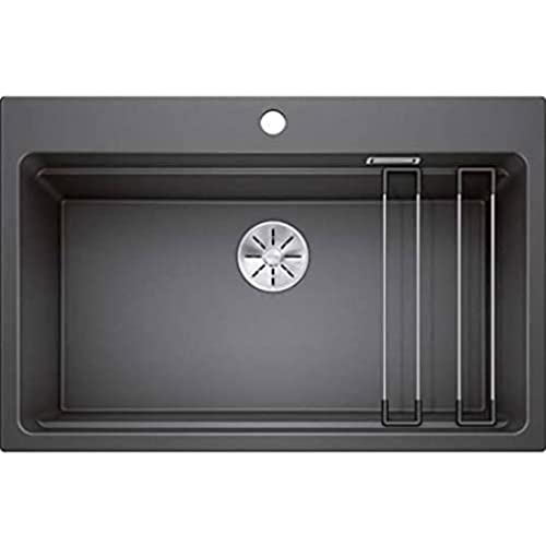 BLANCO ETAGON 8 – Évier de Cuisine en Granit pour Meubles Bas de 80 cm de Large – SILGRANIT – Gris – 525177