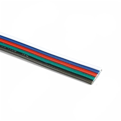 Cable Flexible 20 AWG Electrical Wire 2/3/4/5/6pin Electrical Wire LED Cable 5-100m LED Extension Cable for RGB Light Extension Connector (Color : 5 pin, Size : 100meter)