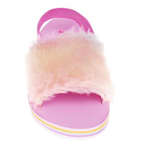 Josmo Fuzzy Sandals Open Toe Adjustable Back Strap - SlipOn Summer Slides2